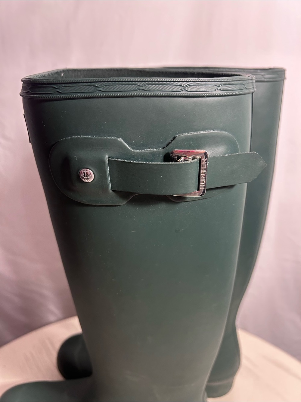 Hunter Tall Green Matte Rubber Rain Boots - Picture 4 of 5